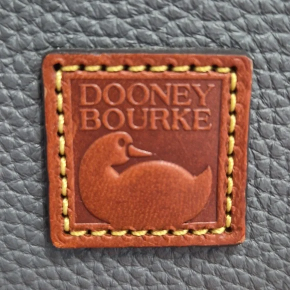 Dooney & Bourke Pebbled Grain Leather Barlow Satchel Charcoal Tote. Like New! - Picture 9 of 16